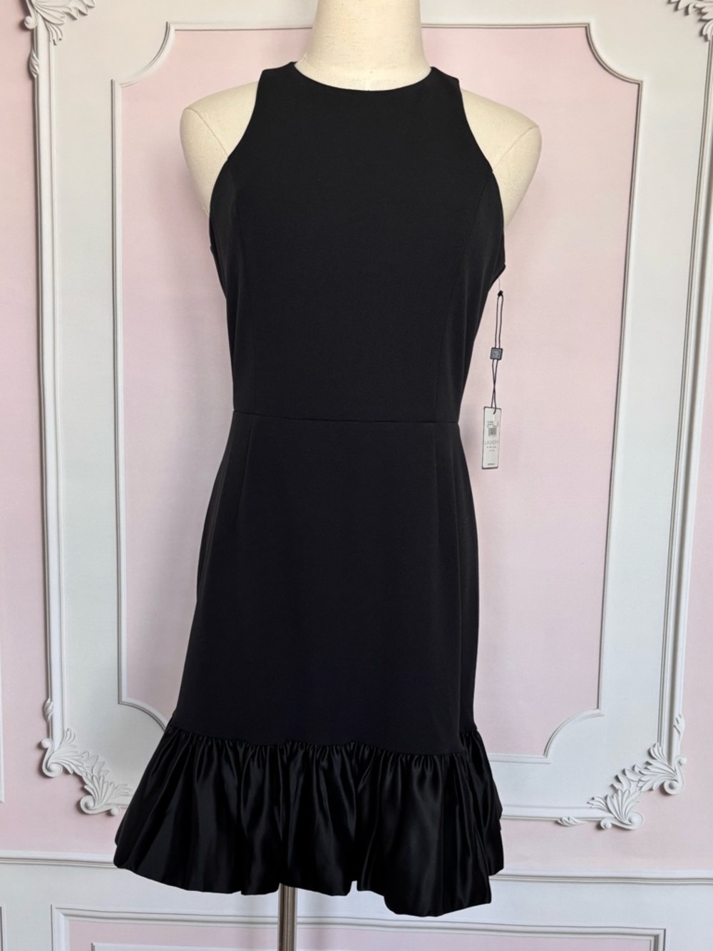 LAUNDRY by Shelli Segal Coco Fit & Flare Sleeveless Black Mini Dress--NWT--4 - Picture 11 of 15